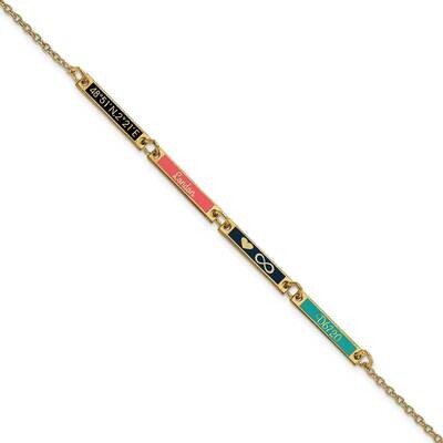 Brushed Epoxied 4 Station Bracelet Sterling Silver Gold-plated XNA1183/4GP, MPN: XNA1183/4GP,
