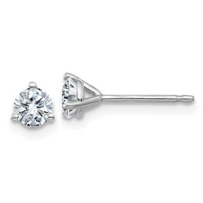 1/2ct. 4.0mm Round D E F Pure Light Moissanite Earrings 14k White Gold WG322-4MP, MPN: WG322-4MP, 1…
