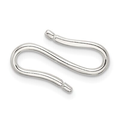 17.8 x 7mm S Hook Sterling Silver SS3481, MPN: SS3481,