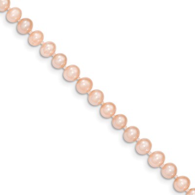 5-6mm Pink Cultured Near Round Pearl Necklace 16 Inch 14k Gold PPN050-16, MPN: PPN050-16, 815479011…