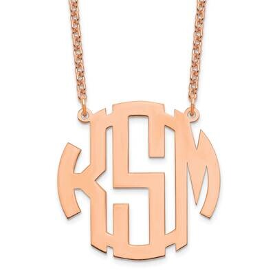 Ss Rose-Plated Medium Block Letter Circle Monogram Necklace XNA589RP, MPN: XNA589RP,