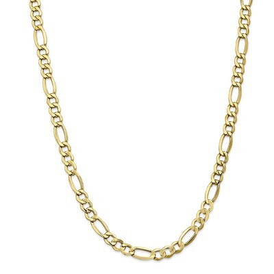 Leslie&#39;s 7.3mm Semi-Solid Figaro Chain 24 Inch 10k Gold HB-8236-24, MPN: 8236-24, 191101755552