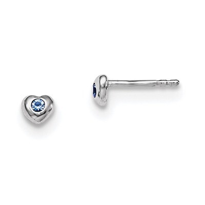 Child&#39;S Preciosca Crystal Dec Heart Earrings Sterling Silver Rhodium-plated QE11248DEC, MPN: QE1124…