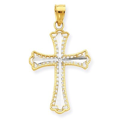 Diamond-Cut Cross Pendant 10K Gold &amp; Rhodium 10C1133, MPN: 10C1133, 886774019963