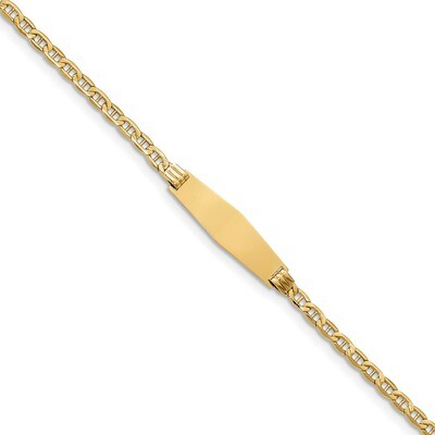 7 Inch  Soft Diamond Shape ID Bracelet 14k Gold DCID105C-7, MPN: DCID105C-7, 883957825205