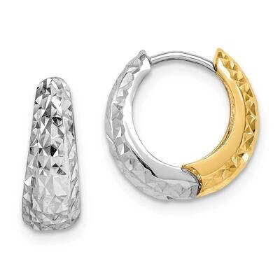 Textured Hoop Earrings 14k Two-tone Gold TL1139, MPN: TL1139, 886774002897