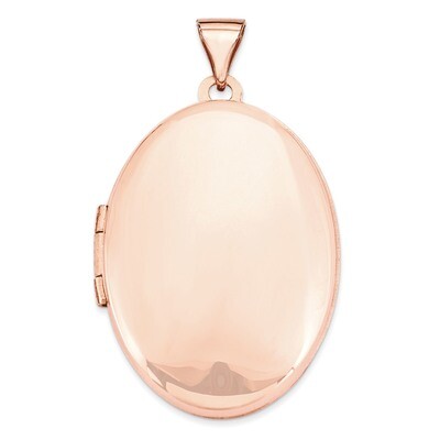 Polished 26Mm Domed Oval Locket 14k Rose Gold XL677, MPN: XL677, 883957144665