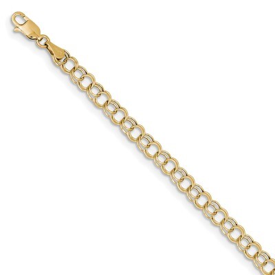 7 Inch Hollow Double Link Charm Bracelet 10k Gold 10DO540-7, MPN: 10DO540-7, 191101440922