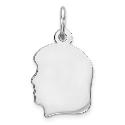 Engravable Girl Disc Charm Polish on Front Back Sterling Silver QM349/27P, MPN: QM349/27P, 88395784…