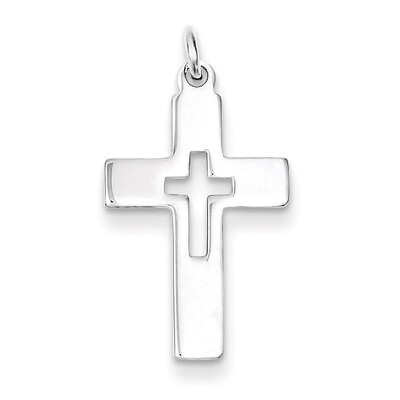 Cut-out Cross Charm Sterling Silver QC3243, MPN: QC3243, 886774107394
