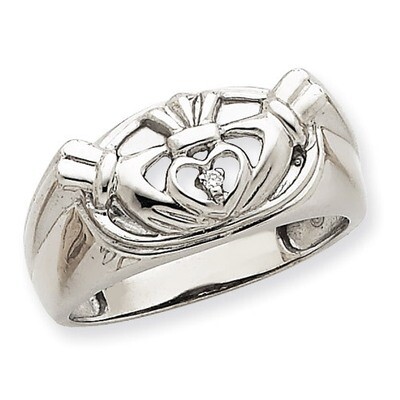 Men&#39;s Claddagh Band AA Dia Ring 14k White Gold Y7270AA, MPN: Y7270AA, 191101292279