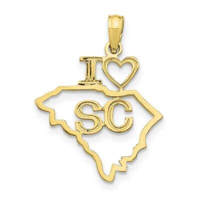 South Carolina State Pendant 10k Gold Solid 10D1187, MPN: 10D1187,