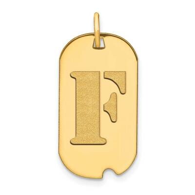 Letter F Initial Dog Tag Pendant 14k Gold Polished YC1439F, MPN: YC1439F, 196904087749