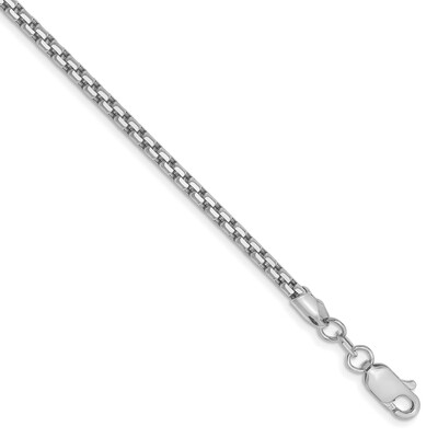 7 Inch 2.45mm Hollow Round Box Chain 14k White Gold BC162-7, MPN: BC162-7, 886774577630