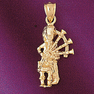 Dazzlers Jewelry Flute Pendant Necklace Charm Bracelet in Yellow, White or Rose Gold 6238, MPN: DZ-…