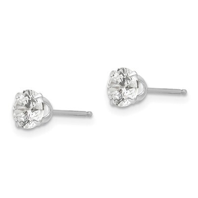 5.25mm Synthetic Diamond Post Earrings - 14k White Gold SE285 by Madi K, MPN: SE285, 27657453041