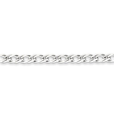 8 Inch 5.25mm Double 6 Side Diamond Cut Flat Link Curb Chain Sterling Silver QFC153-8, MPN: QFC153-…