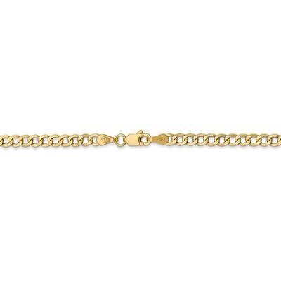 28 Inch 3.35mm Semi-Solid Curb Link Chain 14k Yellow Gold BC106-28, MPN: BC106-28, 886774584072