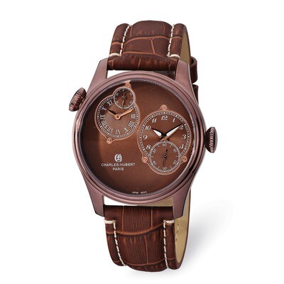 Charles Hubert Brown Dial Dual Time Men&#39;s Watch Stainless Steel XWA5489, MPN: XWA5489, 848870007763