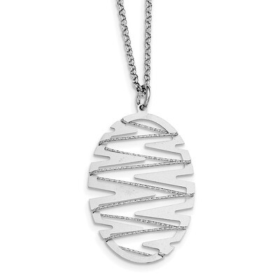 Satin Diamond-cut Necklace 18 Inch Sterling Silver Rhodium-plated QG3806-18, MPN: QG3806-18, 196904…