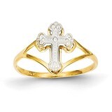 Cross Ring 14k Two-tone Gold K2054, MPN: K2054, 752908232679