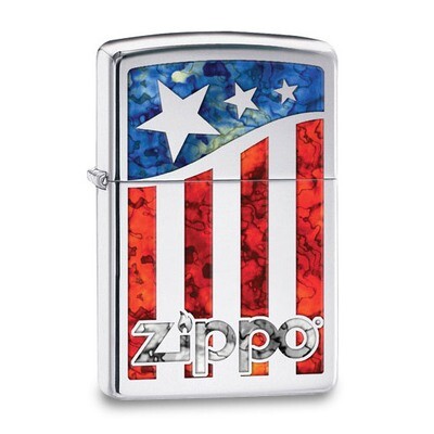Zippo Chrome Fusion Polished American Flag Lighter GM20716, MPN: GM20716, 0-41689-1147