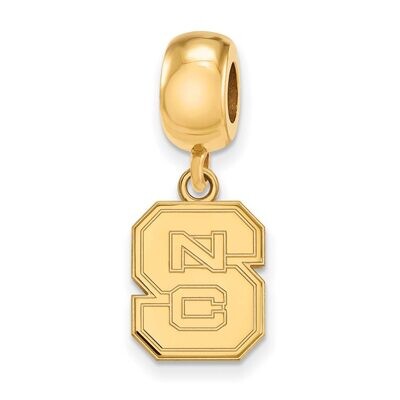 North Carolina State University Bead Charm Small Dangle Gold-plated Silver GP036NCS, MPN: GP036NCS,…