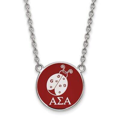 Alpha Sigma Alpha Small Enameled Pendant with 18 Inch Chain Sterling Silver SS043ASI-18, MPN: SS043…