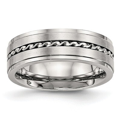 Twisted 7.00mm Band Stainless Steel Brushed and Polished SR520, MPN: SR520, 886774390956