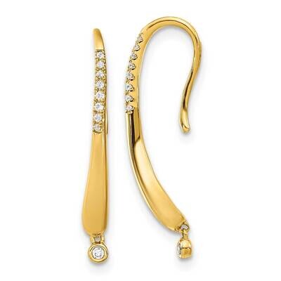 Diamond Drop Wire Earrings 14k Gold Polished EM8381-008-YA, MPN: EM8381-008-YA, 883957969657