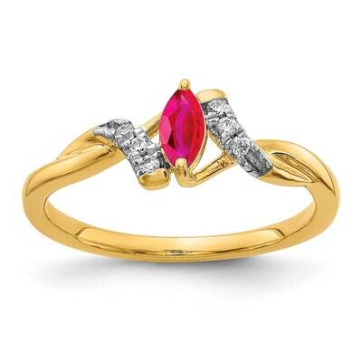 Ruby Ring 14k Gold Diamond RM5753-RU-006-YA, MPN: RM5753-RU-006-YA, 883957388038