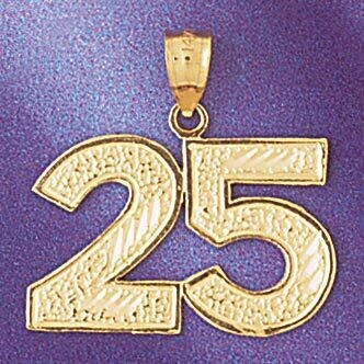 Dazzlers Jewelry Number 25 Pendant Necklace Charm Bracelet in Yellow, White or Rose Gold 950925, MP…