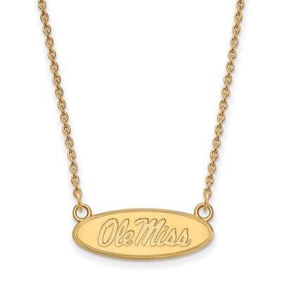 University of Mississippi Small Pendant with Chain Necklace 14k Yellow Gold 4Y015UMS-18, MPN: 4Y015…