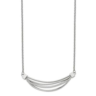 3D Curved Bars 20 Inch with 2 Inch Ext. Necklace Stainless Steel Polished SRN2740-20 by Chisel, MPN…