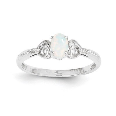 Genuine Opal Diamond Ring 10k White Gold 10XB295, MPN: 10XB295, 883957585833