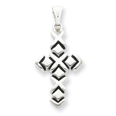 Antiqued Cross Pendant Sterling Silver QC3233