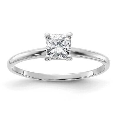 1/2ct. G H I True Light Cushion Moissanite Solitaire Ring 14k White Gold WGSH13C-8MT, MPN: WGSH13C-…