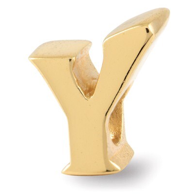 Gold-plated Letter Y Bead - Sterling Silver QRS468YGP, MPN: QRS468YGP, 886774992242