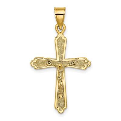Crucifix Charm 14k Gold Textured K8437, MPN: K8437, 637218037636