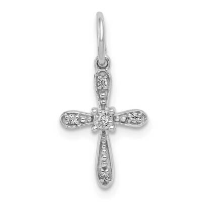 .03Ct. Diamond Cross Charm 14k White Gold PM5091-003-WA, MPN: PM5091-003-WA, 843642051425