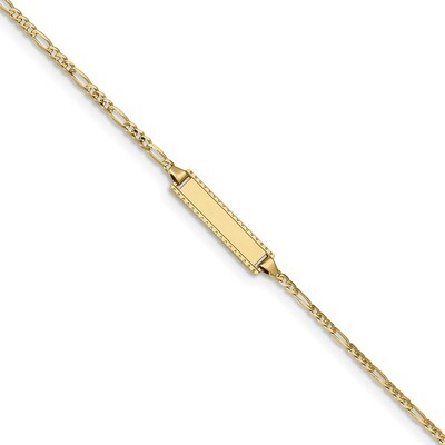 6 Inch Figaro Link ID Bracelet 10k Gold 10DCID87-6, MPN: 10DCID87-6, 883957721736