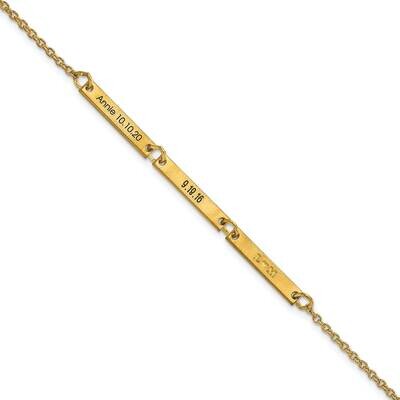 Brushed 3 Station Bracelet Sterling Silver Gold-plated XNA1180/3GP, MPN: XNA1180/3GP,