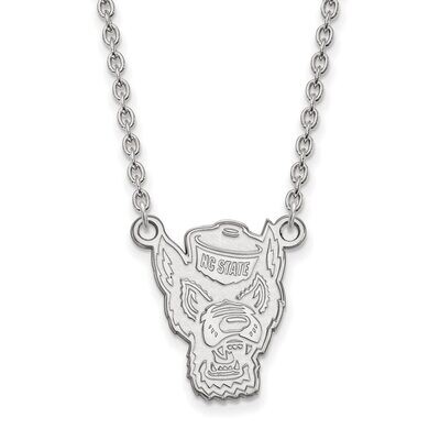 North Carolina State University Large Pendant with Necklace Sterling Silver SS057NCS-18, MPN: SS057…