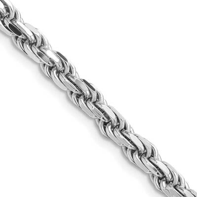 4.75mm Diamond-Cut Rope Chain 18 Inch Sterling Silver Rhodium-Plated QDC100R-18, MPN: QDC100R-18,