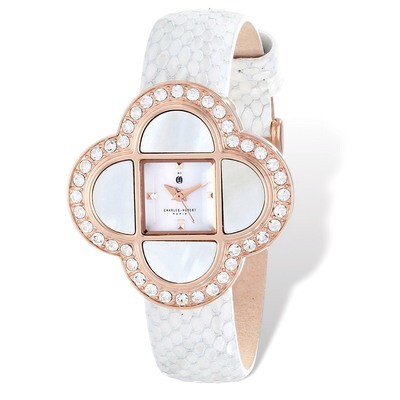 Charles Hubert IP Rose Stainless Leather Band 36mm Watch Ladies XWA4878, MPN: XWA4878, 848870006209