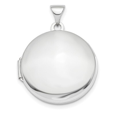 Polished Domed 20mm Round Locket 14k white Gold XL730, MPN: XL730, 883957837925
