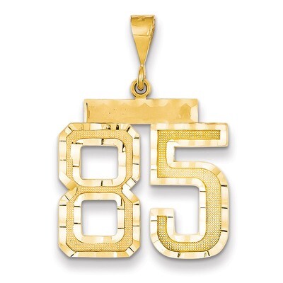 Number 85 Charm 14k Gold Large Diamond-cut LN85, MPN: LN85, 883957122762