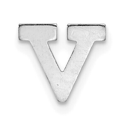 Die Struck Letter V 14k White Gold WG2221V, MPN: WG2221V,