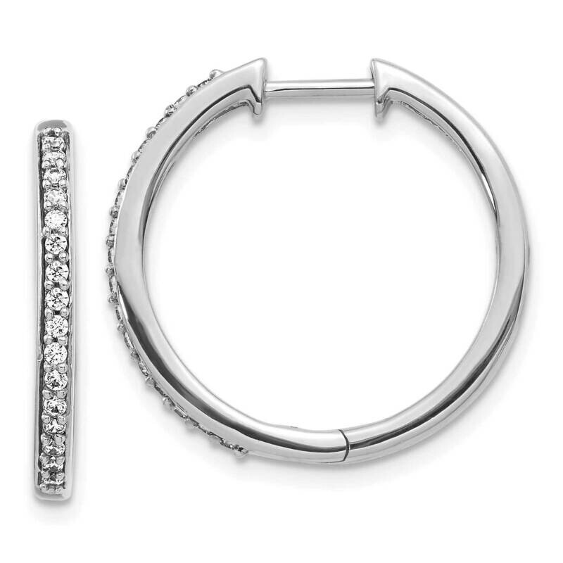 Hoop Earrings 14k White Gold Diamond EM4265-025-WA, MPN: EM4265-025-WA, 883957263304