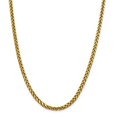 18 Inch 5.00mm Semi-solid Diamond -cut Wheat Chain 14k Gold BC186-18, MPN: BC186-18, 883957091495